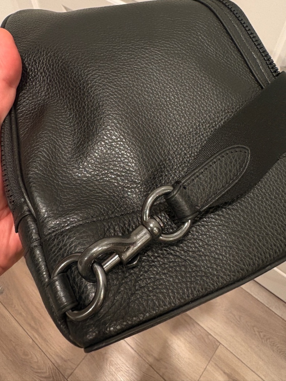 COACH Dominic Black Pebble Leather Sling Bag - Picture 13 of 13
